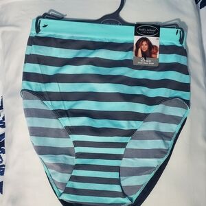 Kathy Ireland Brand Underwear Ladies Plus Panties - Mint/Charcoal